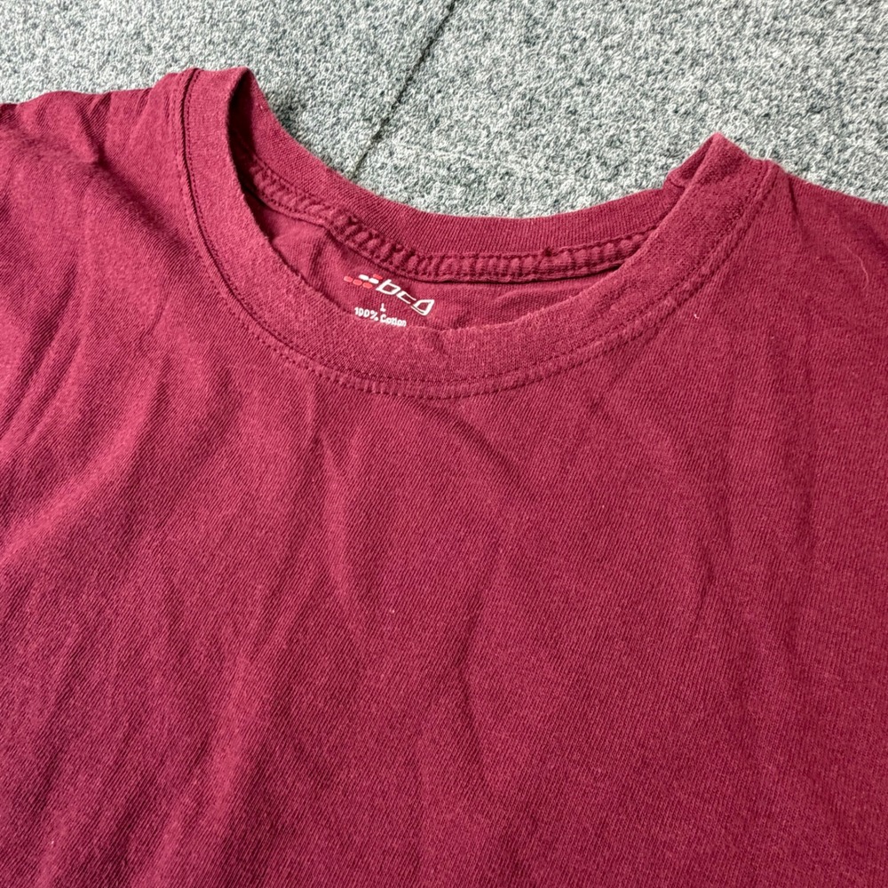 BCG Mens Muscle Tee Sleeveless Shirt Burgundy Maroon 100% Cotton Size L